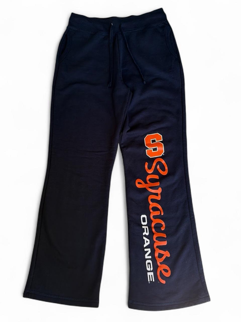Gildan Women Navy Sweatpants With Orange Syracuse Script